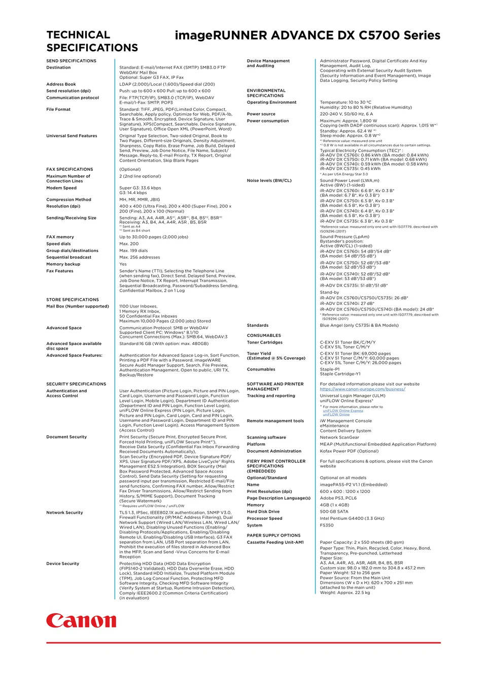캐논 iR-ADV DX C5700 시리즈 제조사 카탈로그 3쪽